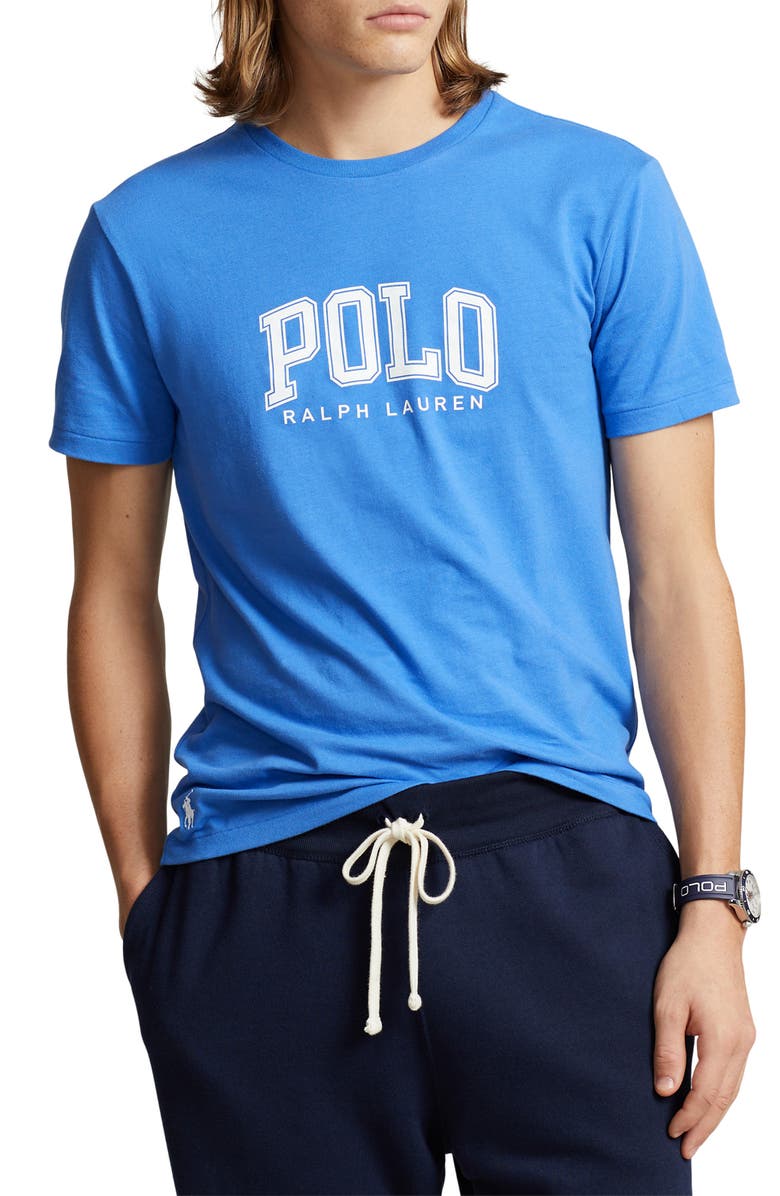 Polo Ralph Lauren Cotton Jersey Graphic T-Shirt, Main, color, New England Blue