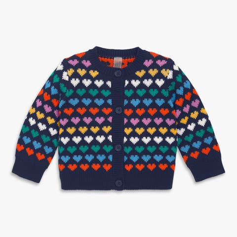 Baby Rainbow Hearts Cardigan