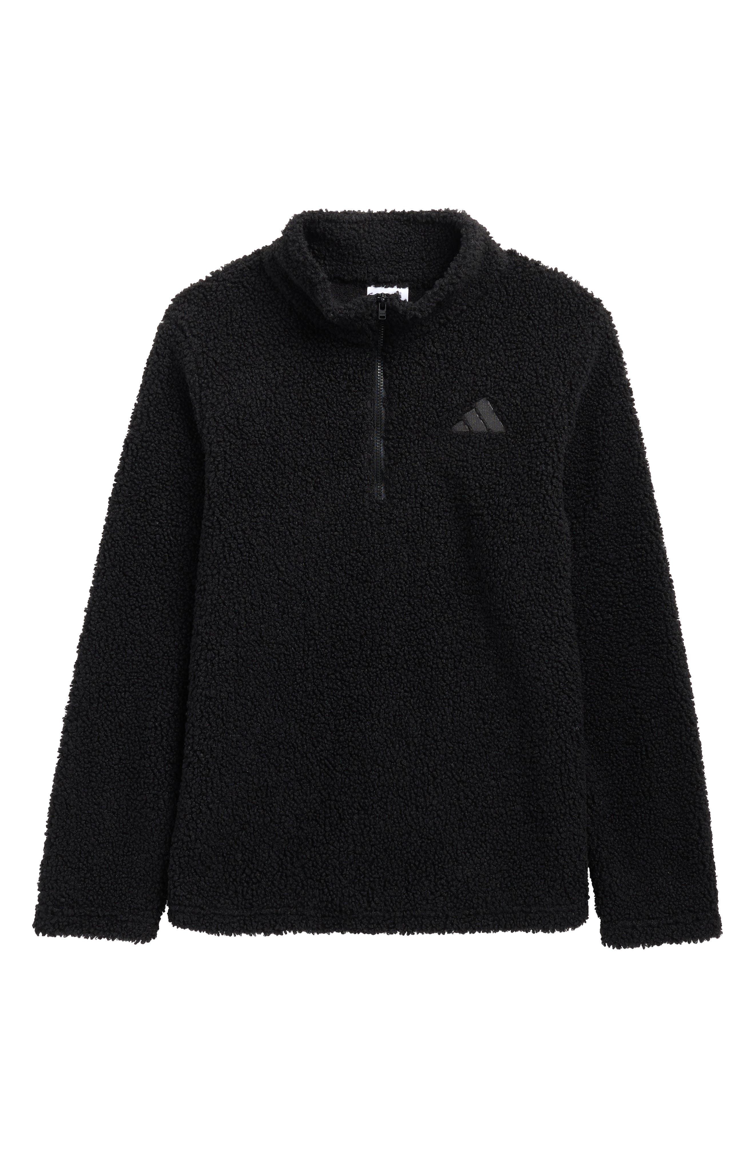 adidas Kids' Faux Shearling Quarter Zip Pullover