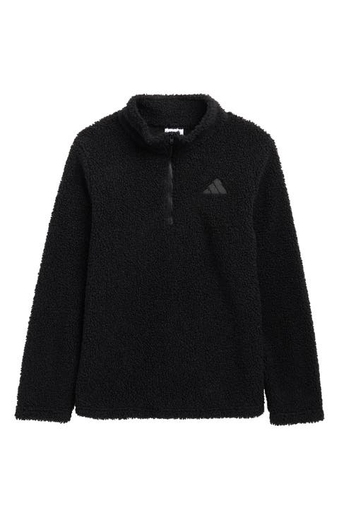 Kids' Faux Shearling Quarter Zip Pullover (Big Kid)