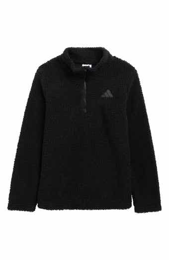 adidas Kids' Faux Shearling Quarter Zip Pullover