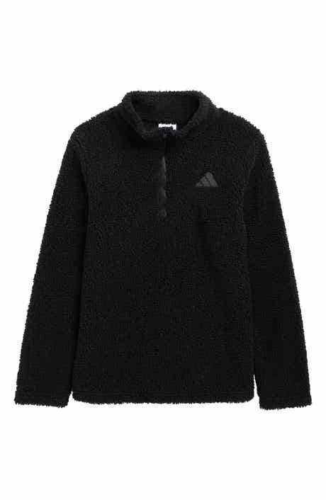 adidas Kids' Faux Shearling Quarter Zip Pullover