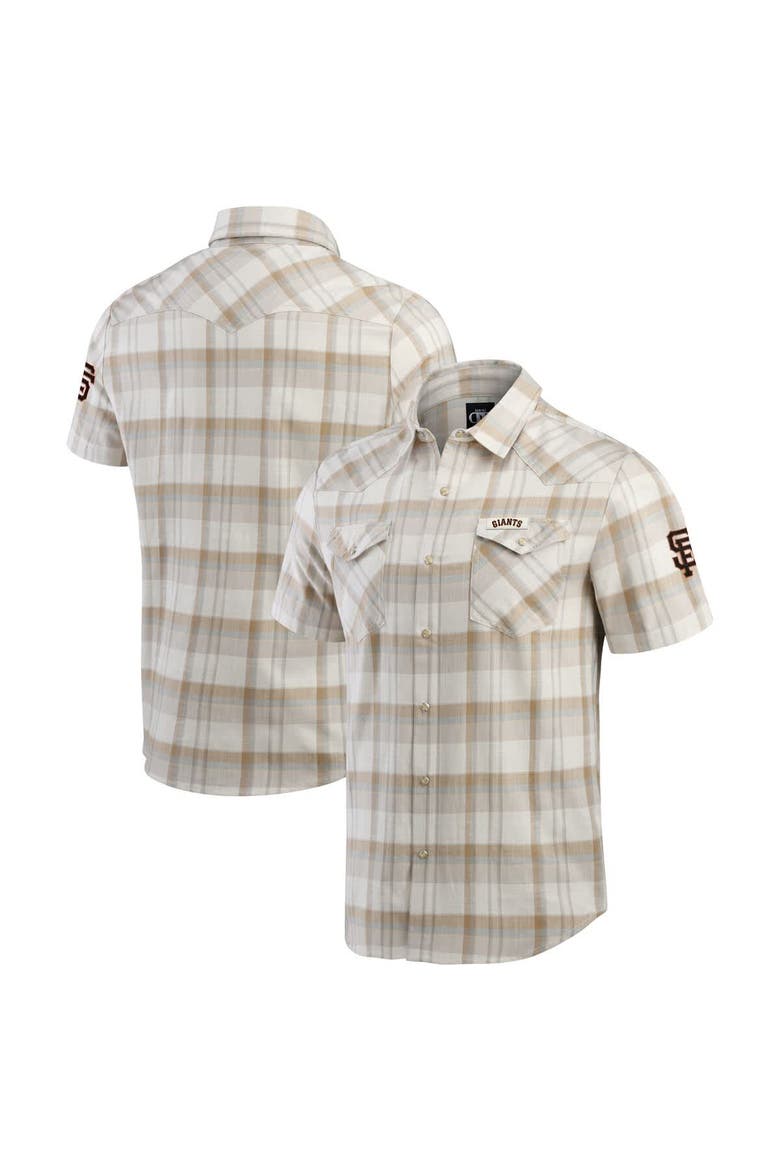 Men's Darius Rucker Collection by Fanatics Gray San Francisco Giants Plaid Full-Snap Shirt, Main, color, Gray