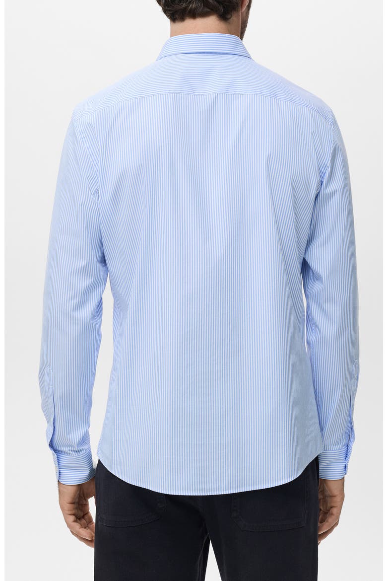 Regular Fit Stripe Cotton Button-Up Shirt, Alternate, color, SKY BLUE