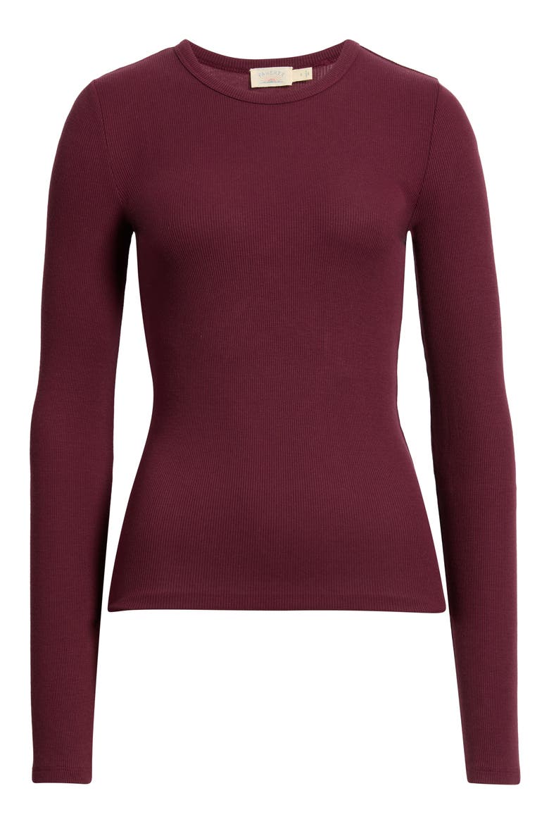 Featherweight Rib Knit T-Shirt, Main, color, MAROON BANNER