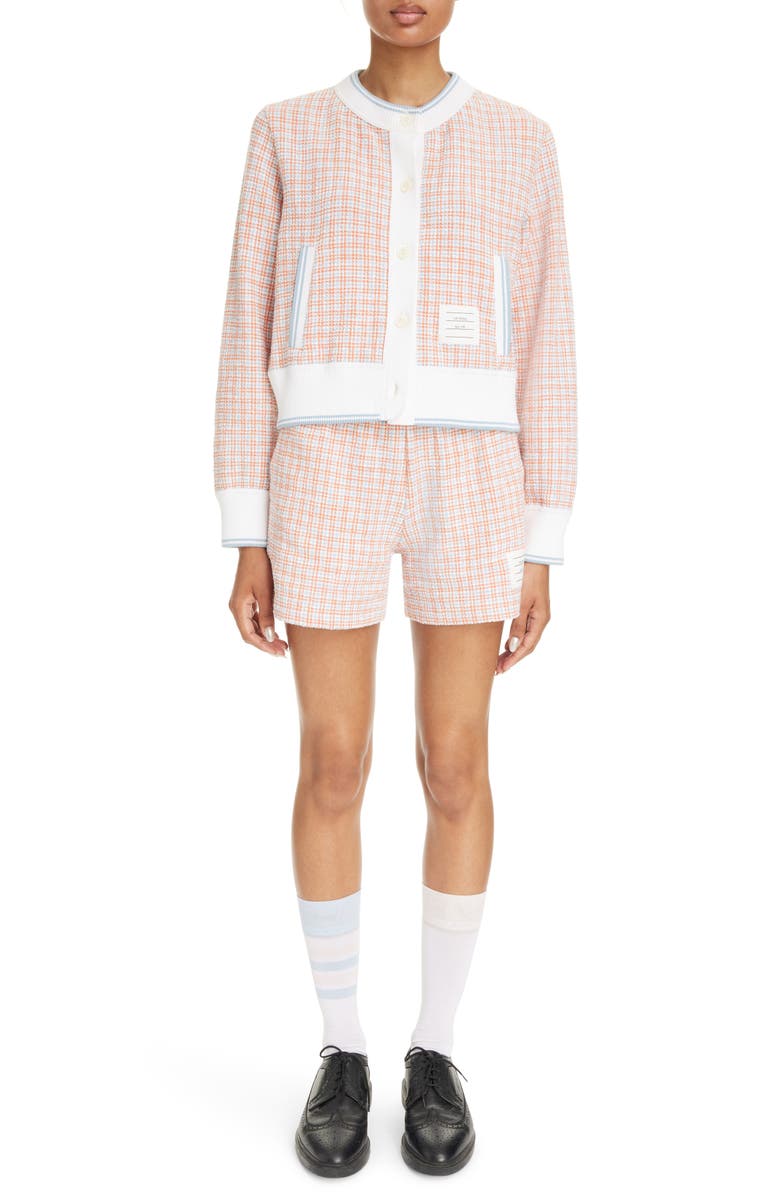 Thom Browne Check Tweed Shorts, Alternate, color, 