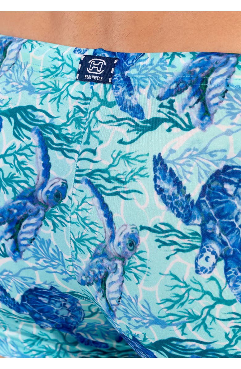 HOM Tartane Swim Shorts, Alternate, color, Blue Print