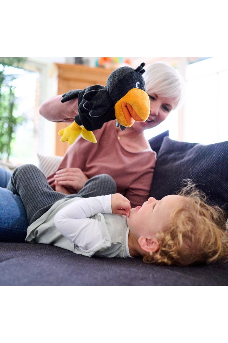 Theo the Raven Glove Puppet, Alternate, color, Black Multi