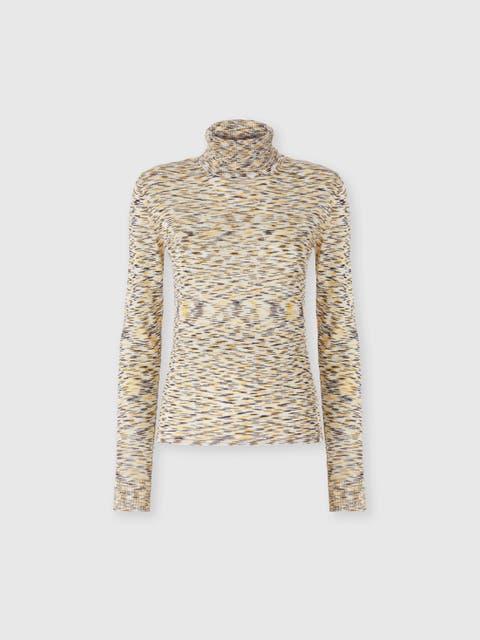 High-neck Sweater In Flame Smooth Knit