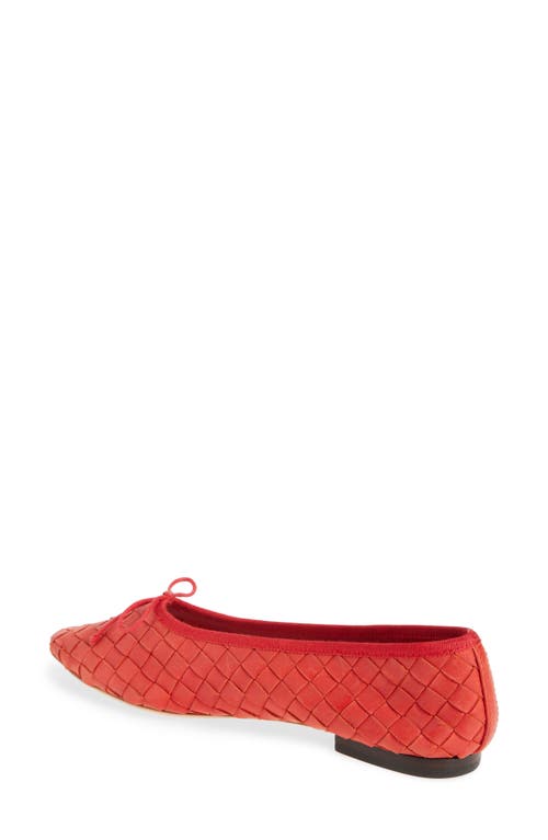 Shop Loeffler Randall Landry Woven Ballet Flat In Red