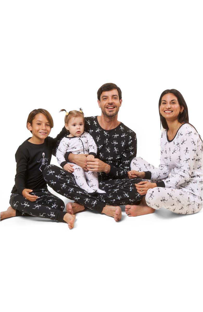Leveret Women's Cotton Matching Family Halloween Pajamas, Alternate, color, Skeleton Black