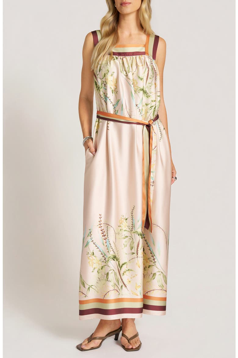 Avira Printed Maxi Dress, Main, color, NATURAL