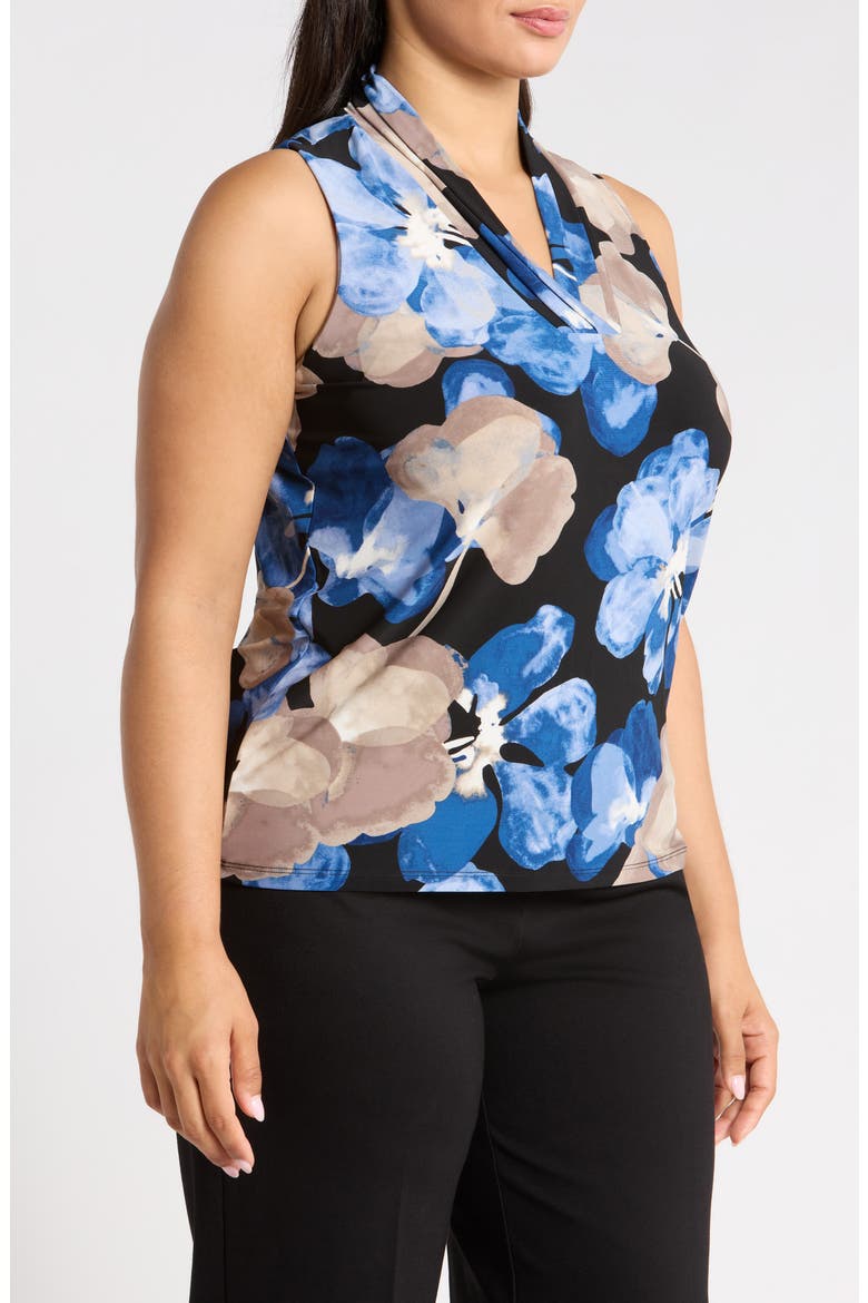 Floral Pleated Jersey Top, Alternate, color, DUTCH BLUE MULTI
