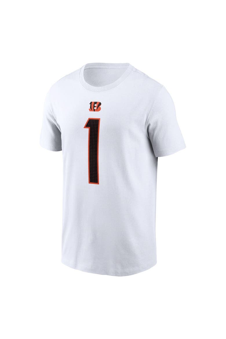 Men's Nike Ja'Marr Chase  White Cincinnati Bengals  Player Name & Number T-Shirt, Alternate, color, White