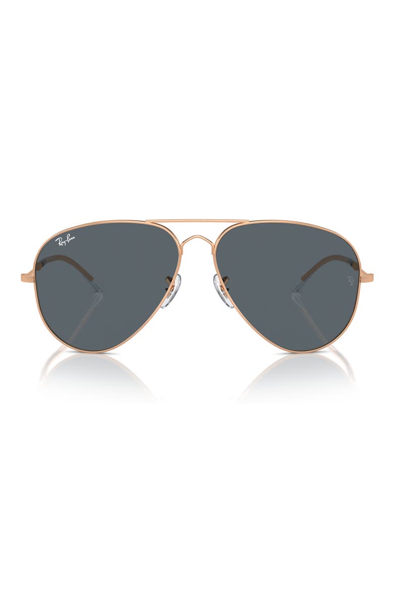Old Aviator 58mm Sunglasses, Main, color, ROSE GOLD