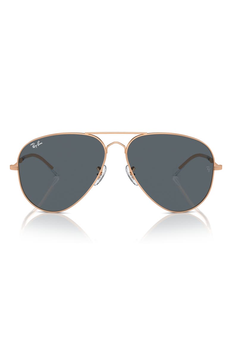Ray-Ban Old Aviator 58mm Sunglasses, Main, color, Rose Gold
