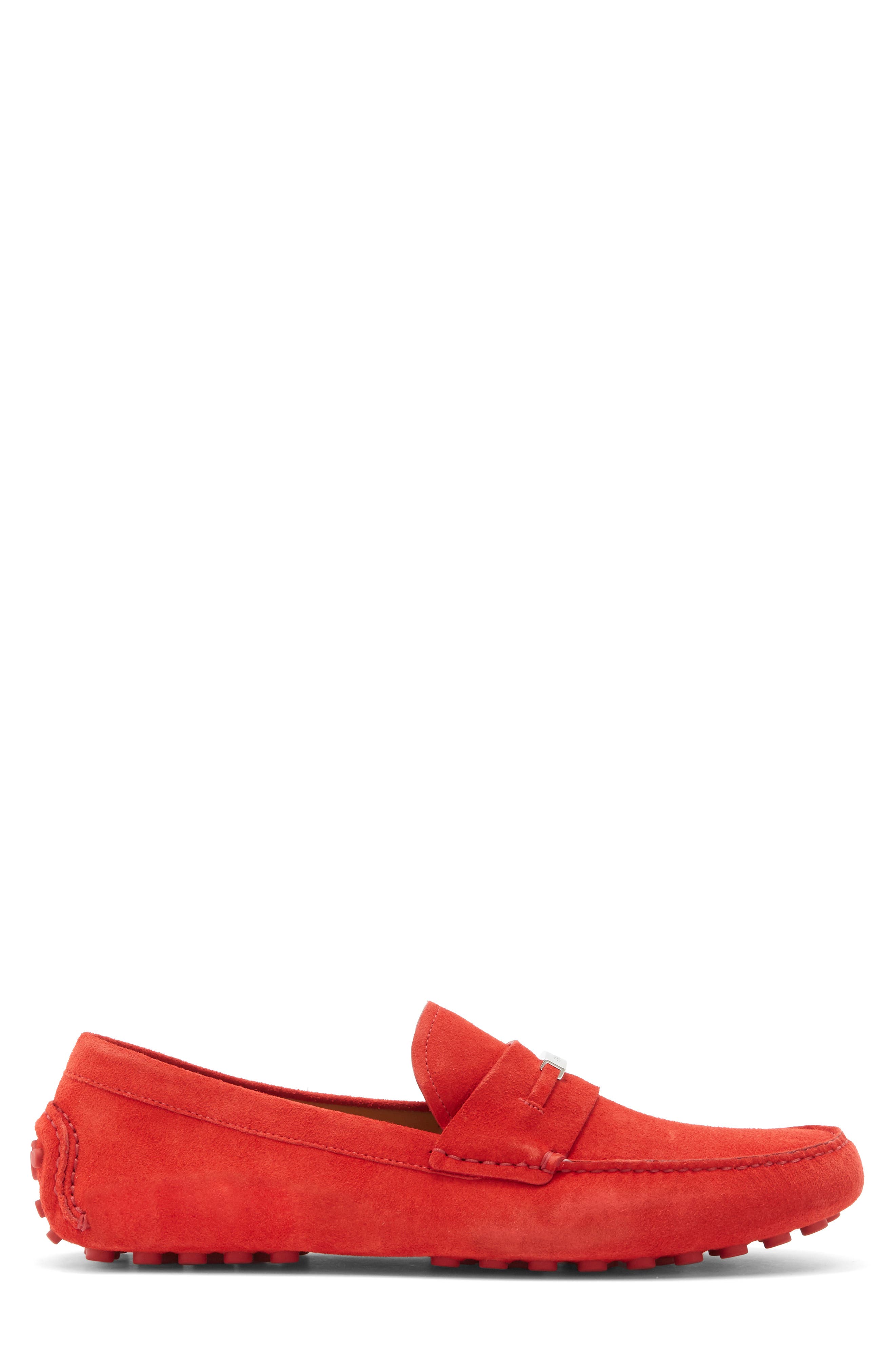 FERRAGAMO Suede Loafer, Alternate, color, Red