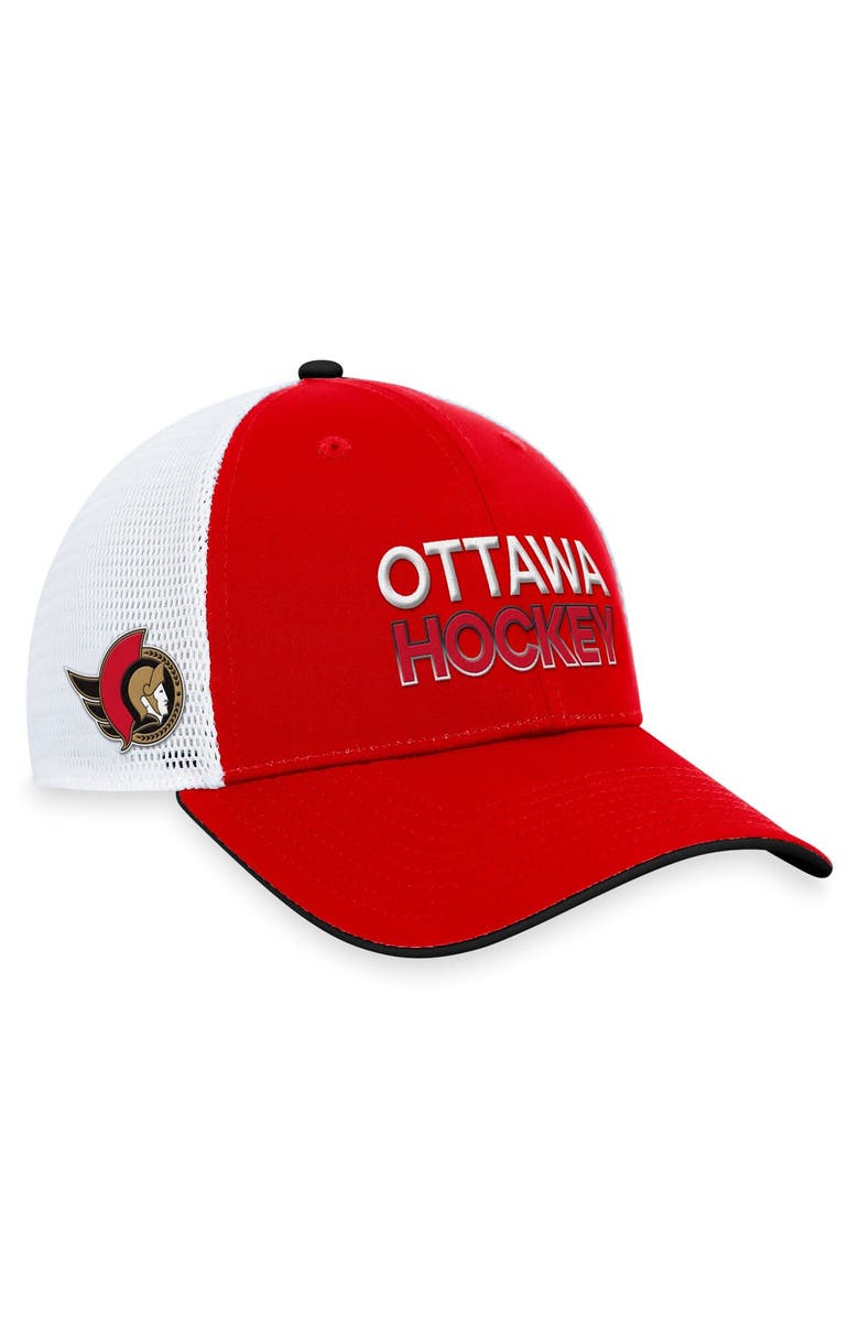 FANATICS Men's Fanatics Branded Red Ottawa Senators Authentic Pro Rink Trucker Adjustable Hat, Main, color, Red