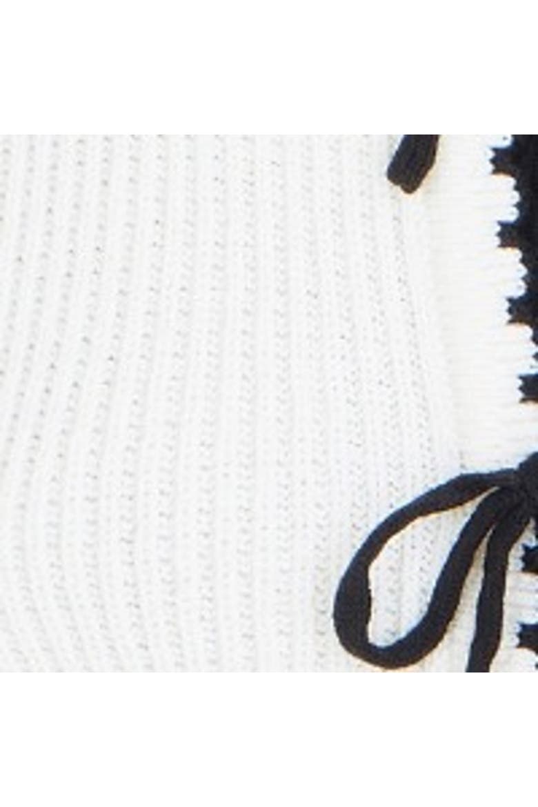 Knitted Bow Trim Waistcoat, Alternate, color, Ivory