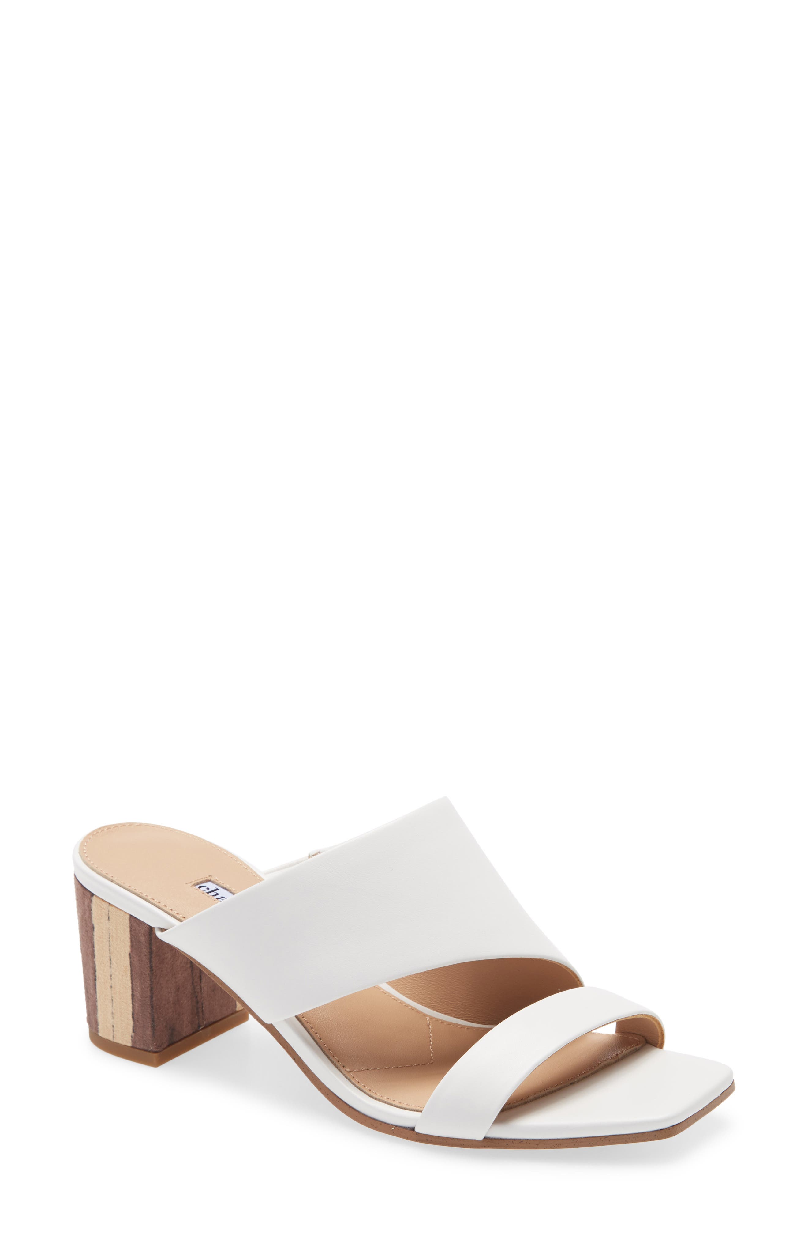 Chello Slide Sandal, Main, color, WHITE LEATHER