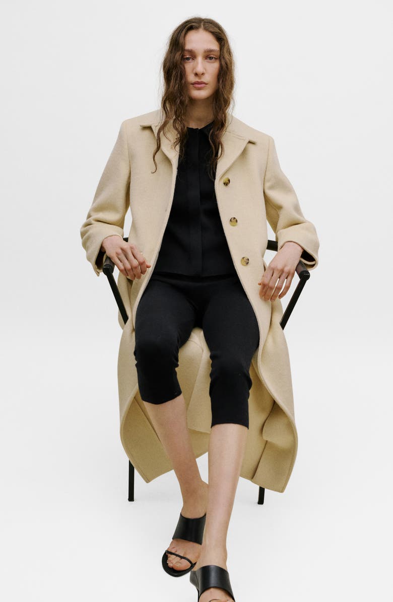 MANGO Cotton Knit Capri Pants, Alternate, color, Black