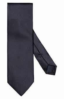 Eton Textured Solid Navy Silk Tie