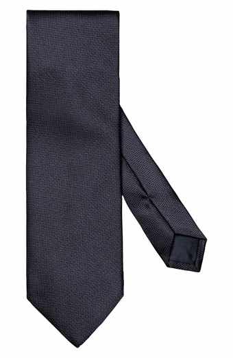 Eton Textured Solid Navy Silk Tie