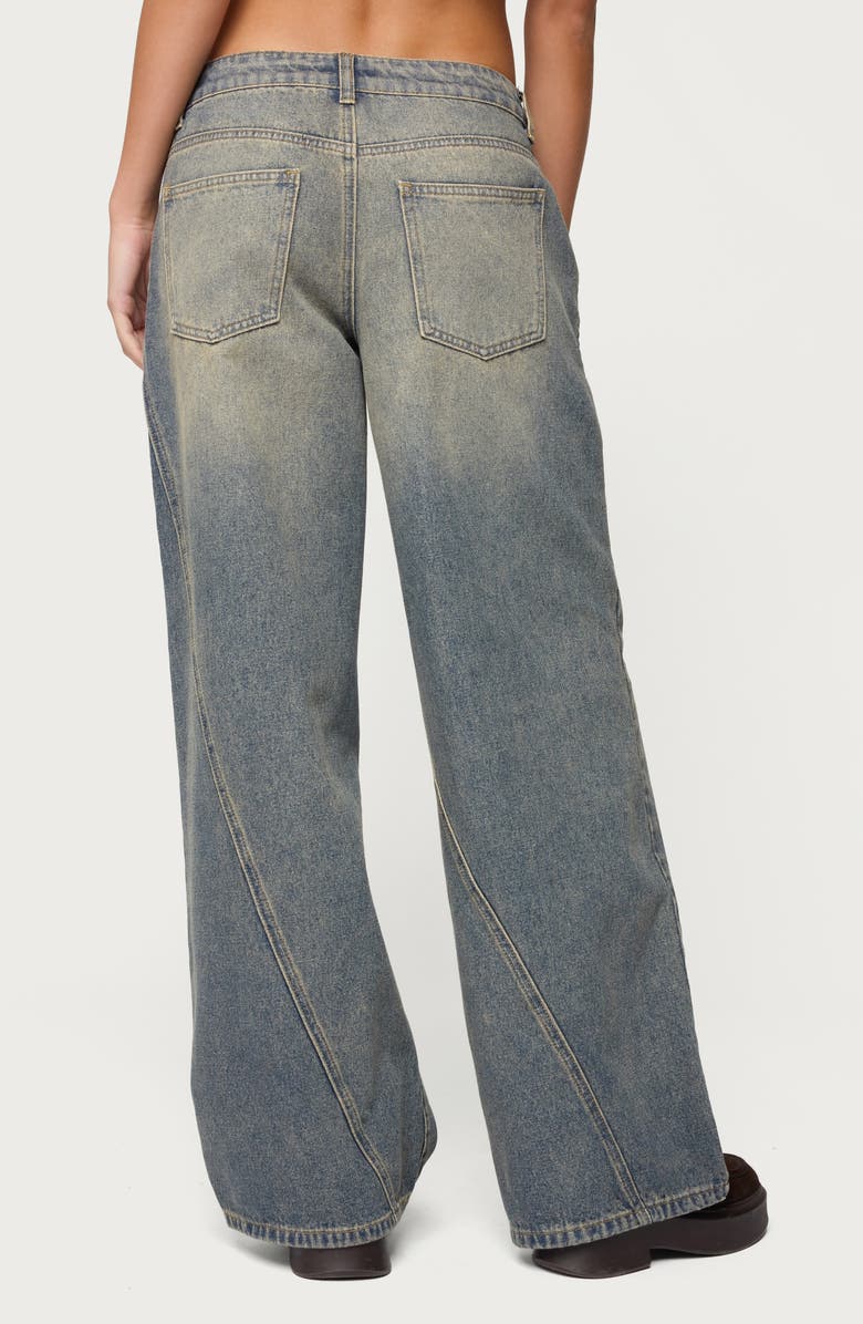 EDIKTED Washed Low Rise Baggy Wide Leg Jeans, Alternate, color, 