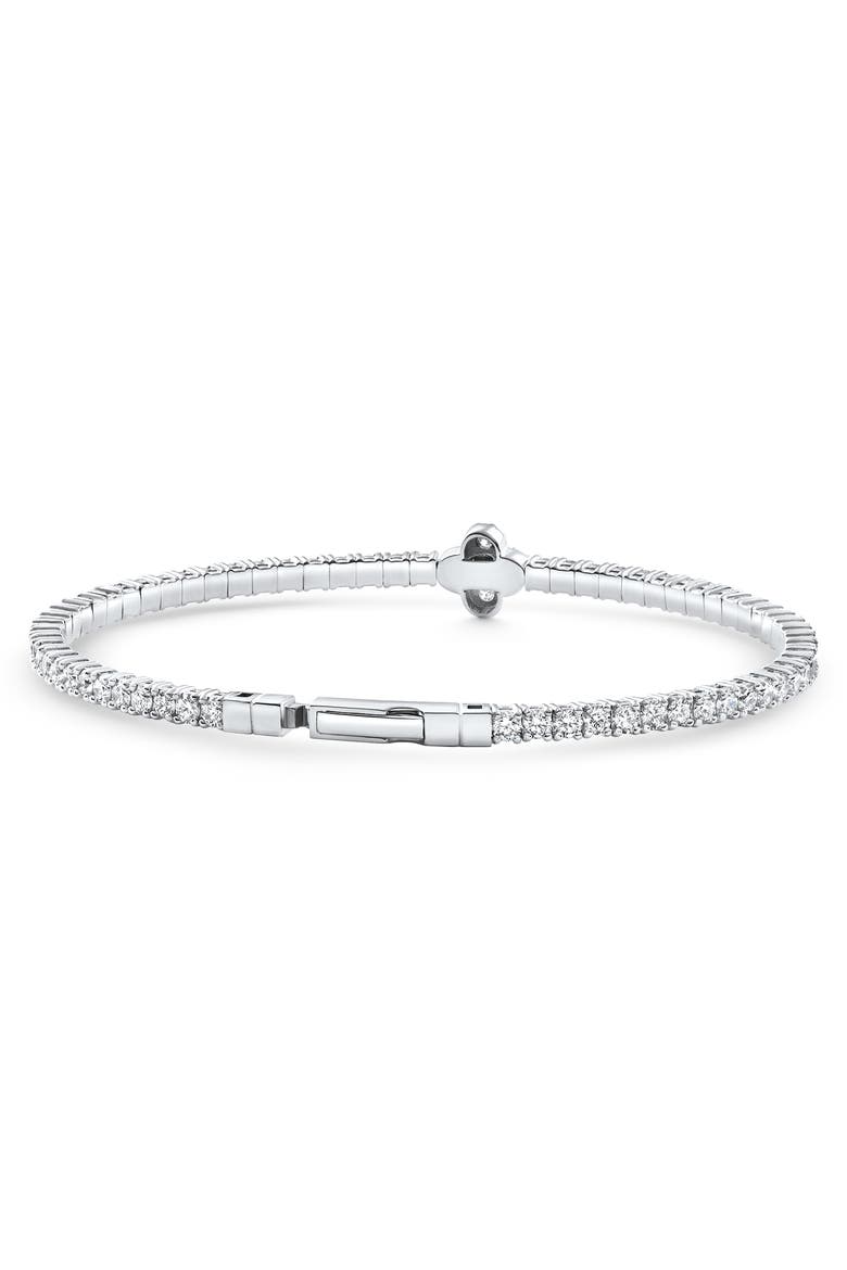 3.70Ct Diamond Flexible Tennis Bangle Bracelet 14k Gold Lab Grown, Alternate, color, 14k White Gold