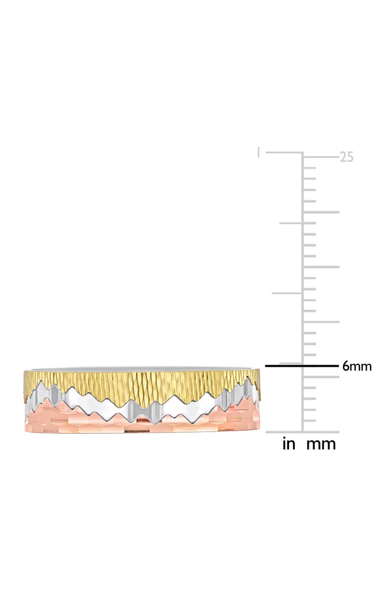Julianna B. Men's Zigzag Wedding Band 14k 3-Tone, Alternate, color, 