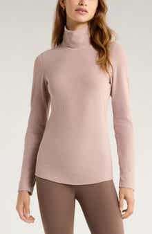 Zella Cozy Rib Mock Neck Top