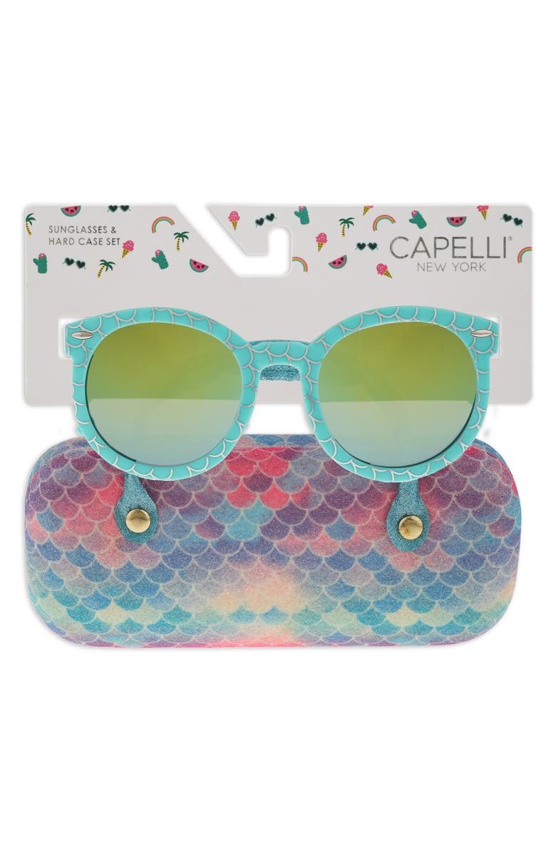 Capelli New York Mermaid Sunglasses & Case Set, Alternate, color, 