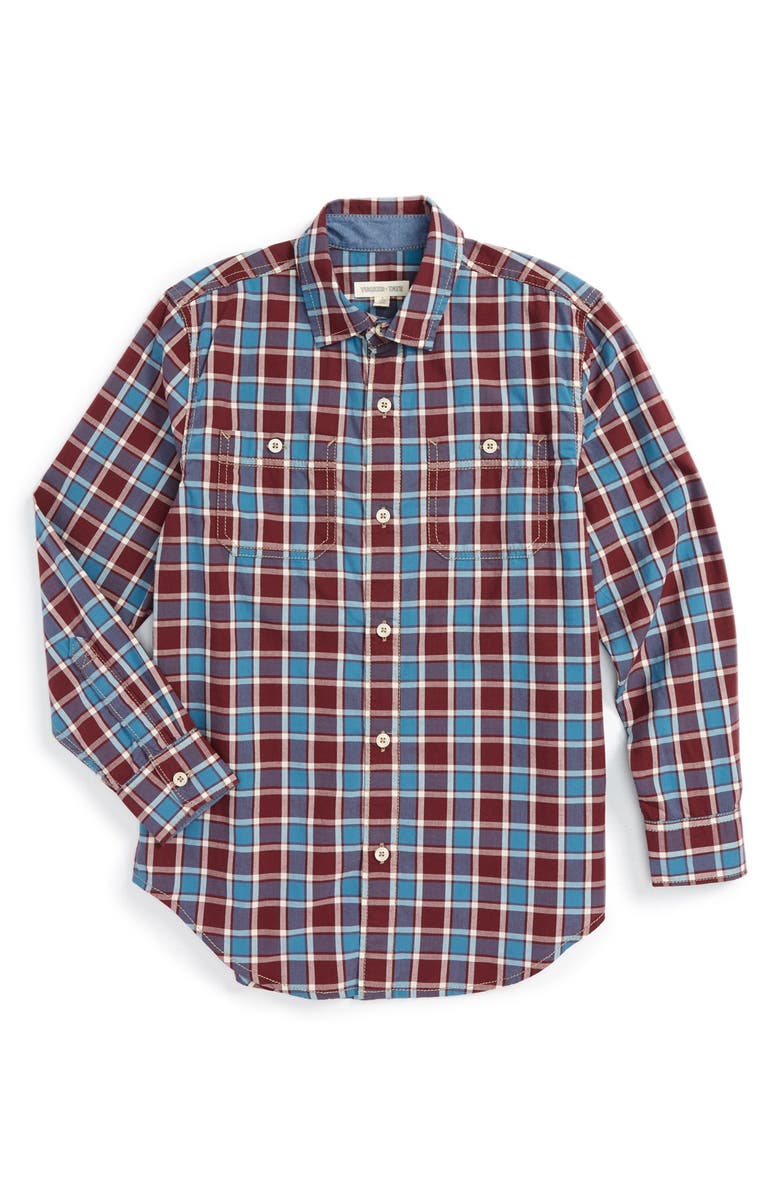 Tucker + Tate 'Photo Op' Long Sleeve Cotton Woven Shirt, Main, color, Burgundy London Plaid