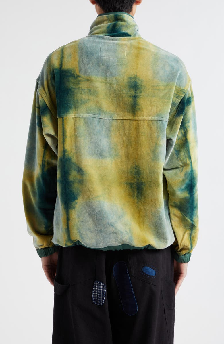 Story mfg. Polite Oversize Crochet Panel Organic Cotton Velveteen Pullover, Alternate, color, 