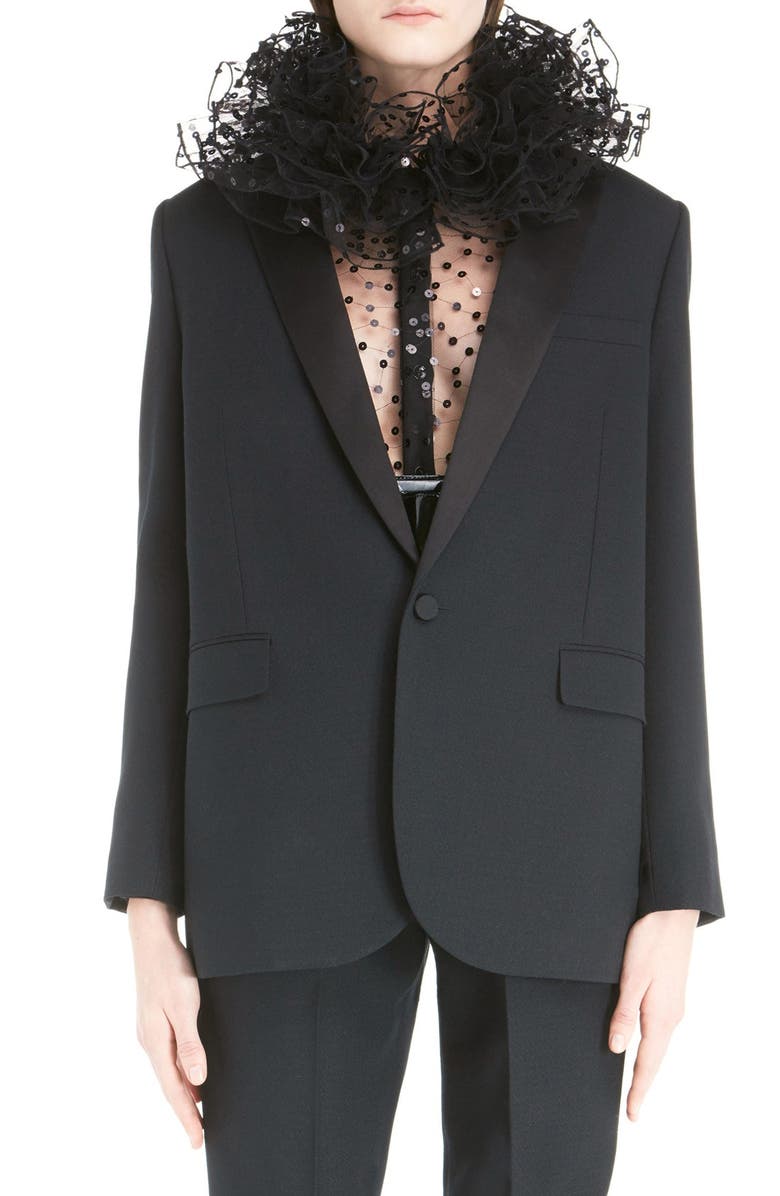 Saint Laurent One-Button Tuxedo Jacket, Main, color,