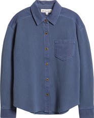 CITY BLUES Camden Thermal Mixed Media Snap-Up Shirt