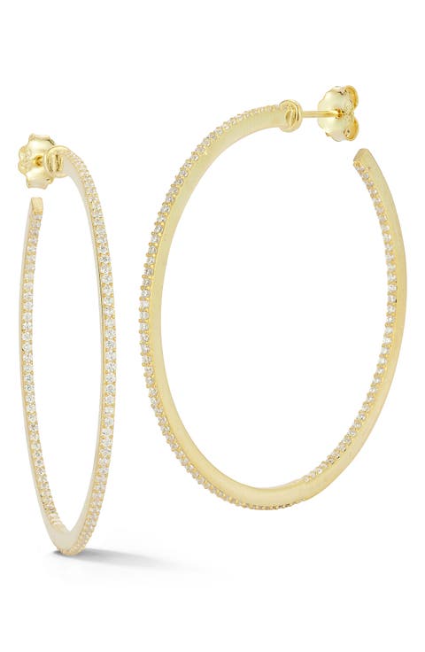 Cubic Zirconia Hoop Earrings
