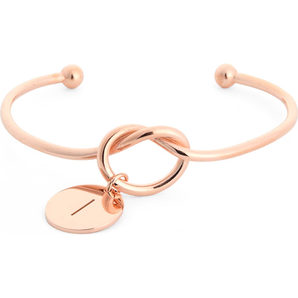 Meshmerise Love Knot Initial Bracelet In Gold