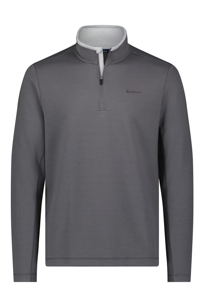 Textured Knit Quarter Zip Pullover, Alternate, color, DARK GREY
