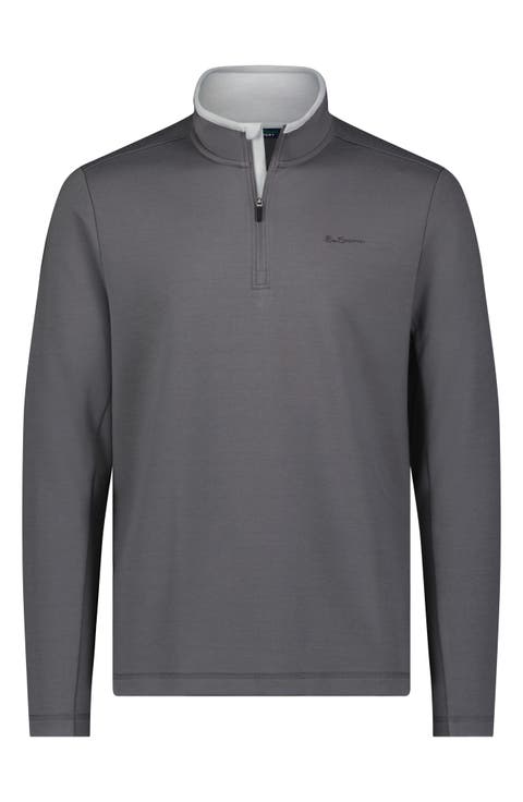 Textured Knit Quarter Zip Pullover