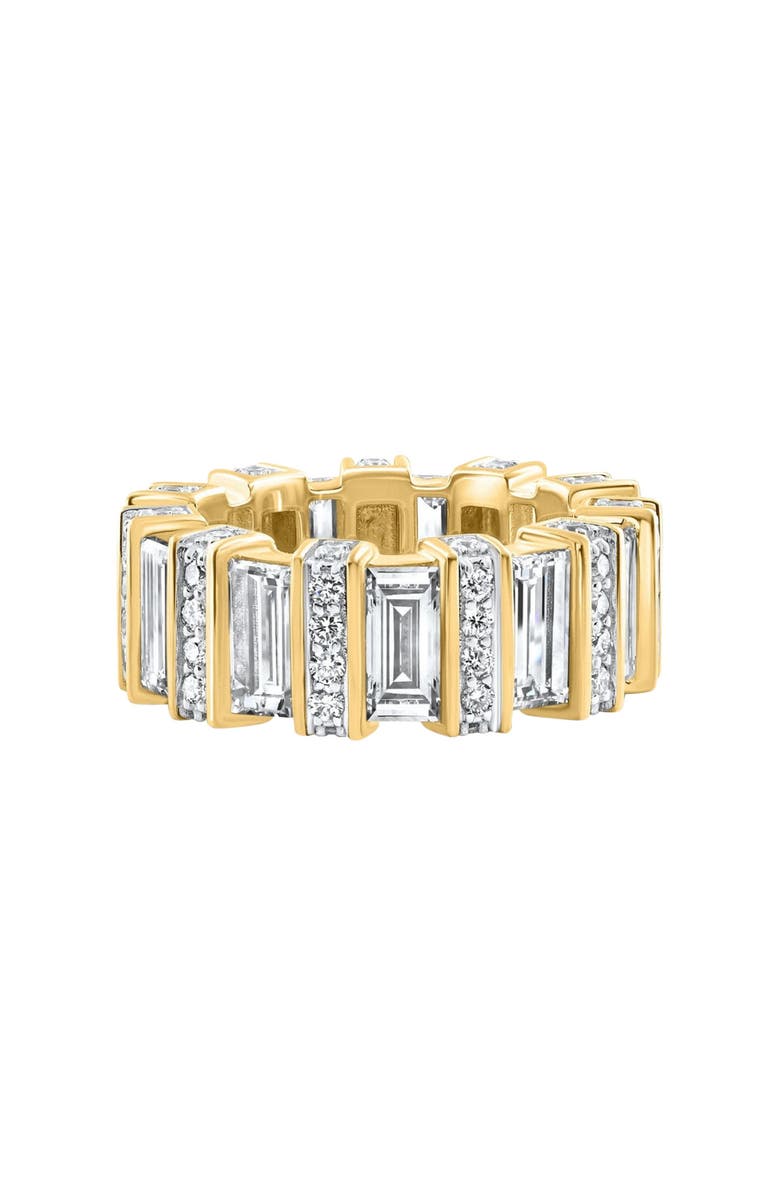 Bliss Diamond 6 Ct Emerald Cut Designer Wide Diamond Eternity Wedding Ring 14k Gold Lab Grown, Main, color, 