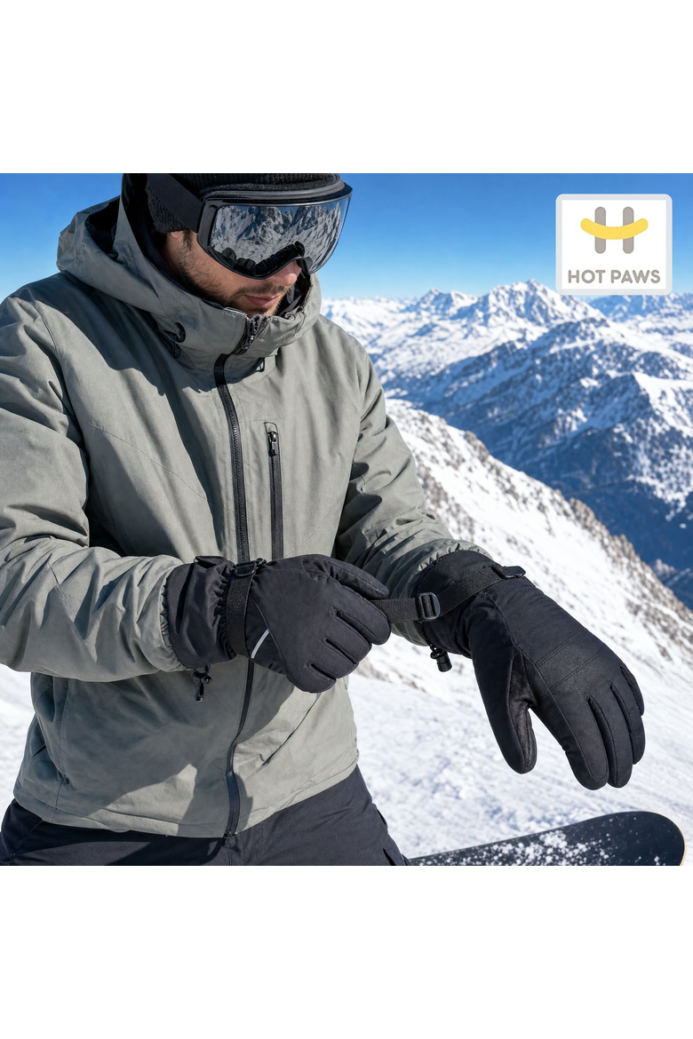 Men's Plush Lined Insulated Ski Glove, Alternate, color, Black