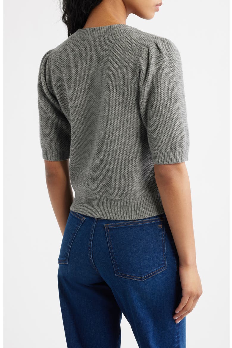 Puff Sleeve Textured Sweater, Alternate, color, HEATHER PEWTER
