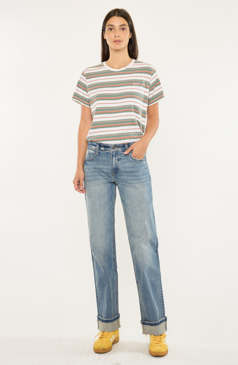 KanCan Irine Low Slung Baggy Straight Jeans, Alternate, color, Medium Dark Wash