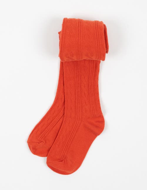 Leveret Girls Cable Knit Tights, Cotton Blend In Red