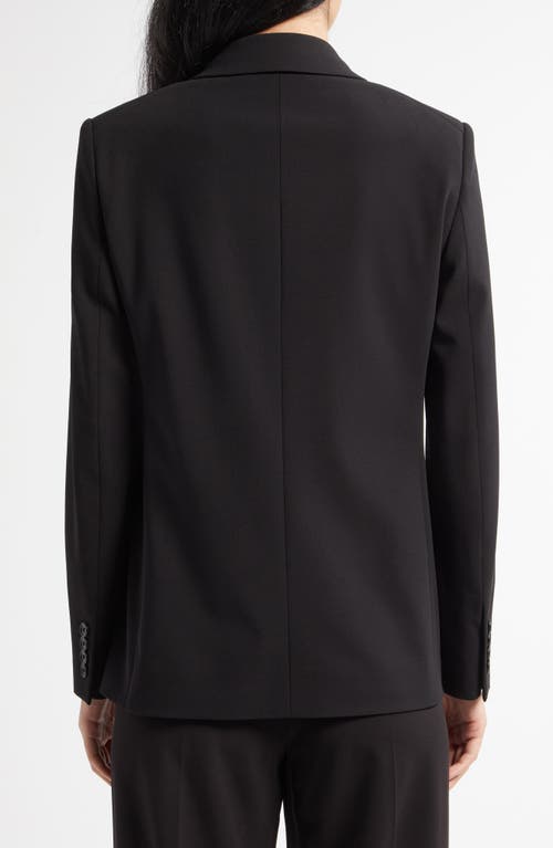 The Row Wallis Double Breasted Stretch Wool Crepe Blazer In Black