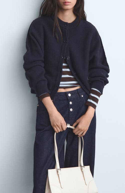 Mango Exposed Button Low Rise Straight Leg Jeans In Blue