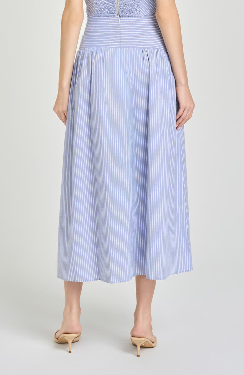 WAYF x Hannah Lovey Porter Georgia Directional Stripe Cotton Blend Midi Skirt, Alternate, color,