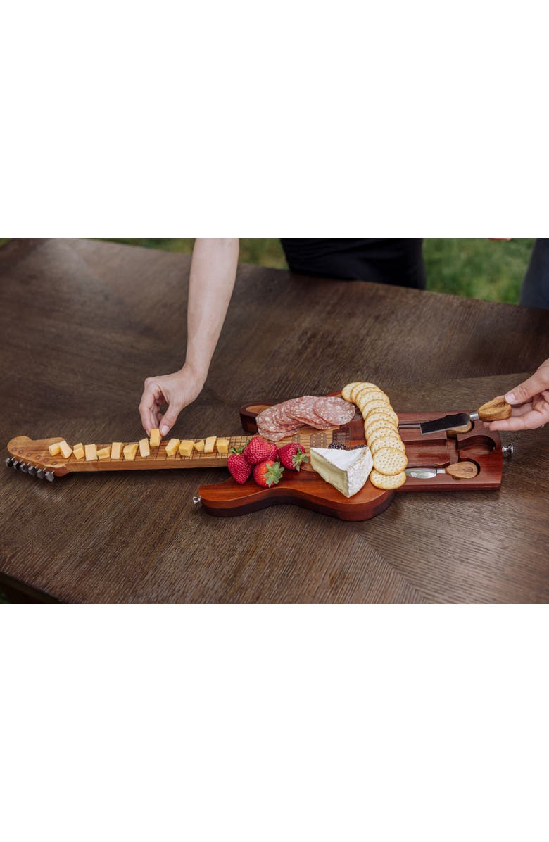 Toscana Guitar Legend Cheese Board & Tools Set, Alternate, color, Acacia Wood