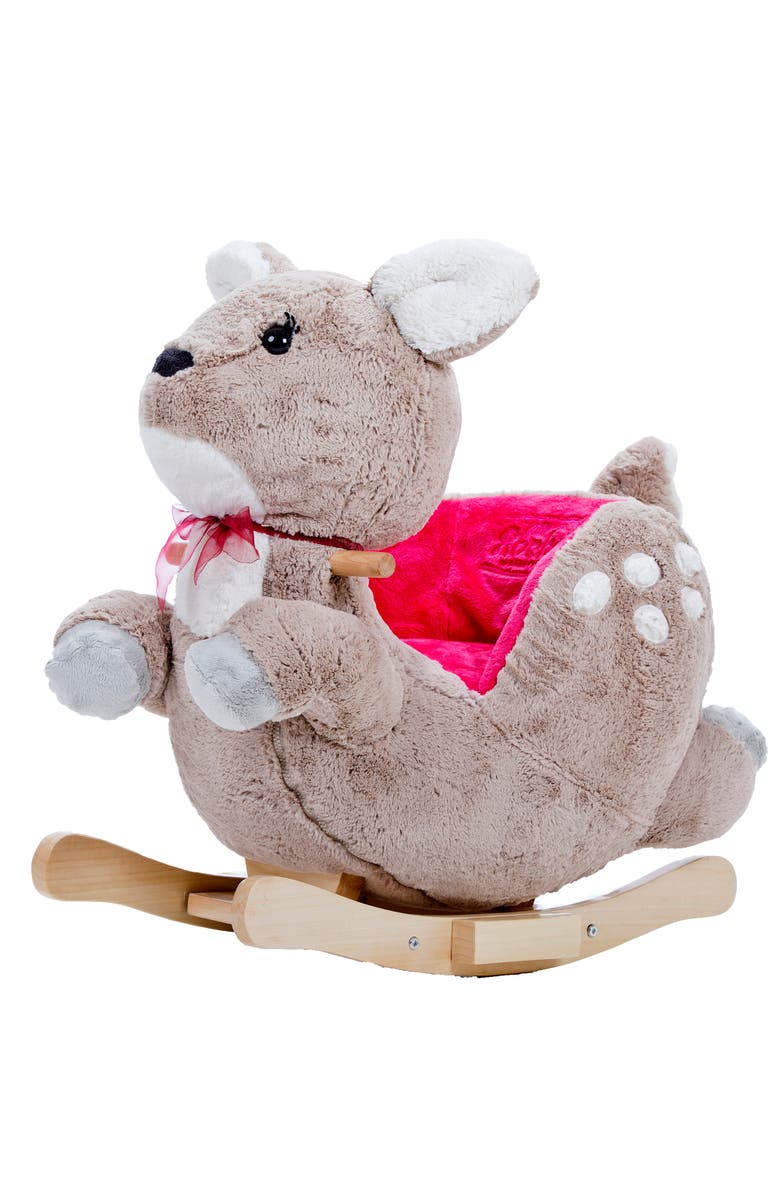 Gerardo´s Toys Little Rockers Deer Wooden Plush Ride, Main, color, Multicolored